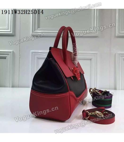 Versace Palazzo Empire Leather Top Handle Bag Red-4