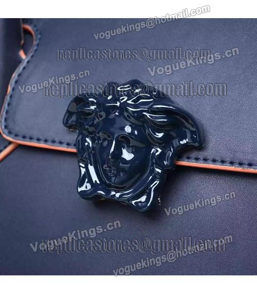 Versace Palazzo Empire Original Calfskin Leather Large Tote Bag Dark Blue-2