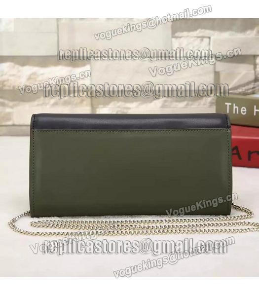 Versace Palazzo Empire Original Calfskin Leather Tote Bag Black&Dark Green-2