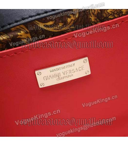 Versace Palazzo Empire Original Calfskin Leather Tote Bag Black&Red-6