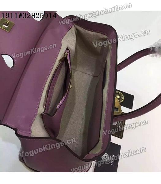 Versace Palazzo Empire Purple Leather Top Handle Bag-3