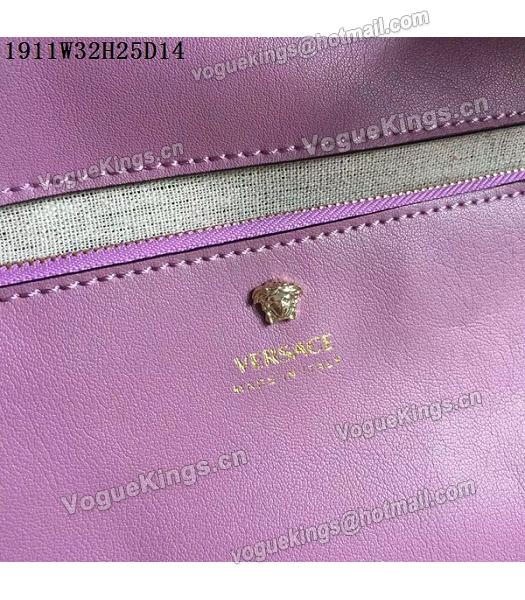 Versace Palazzo Empire Purple Leather Top Handle Bag-4