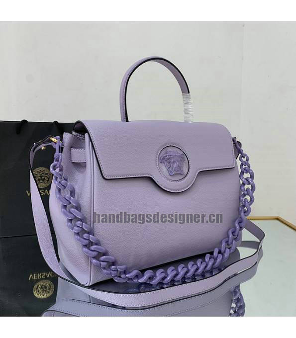 Versace Purple Original Leather La Medusa Large Handbag-2