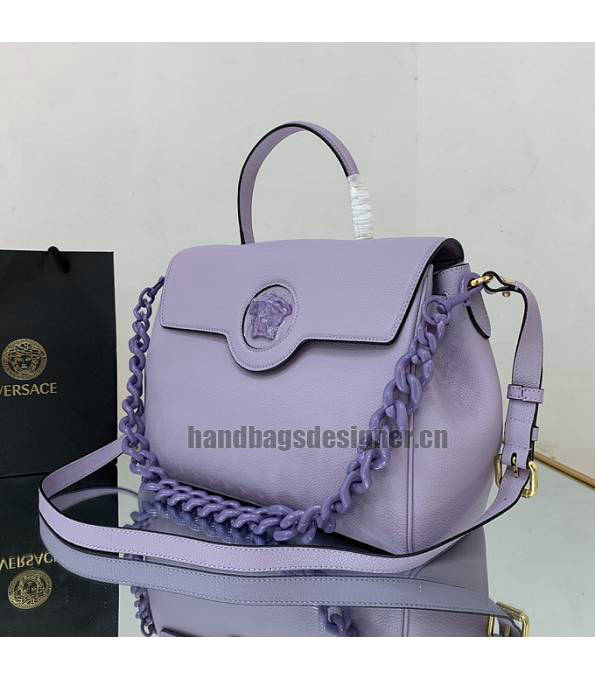 Versace Purple Original Leather La Medusa Large Handbag-3