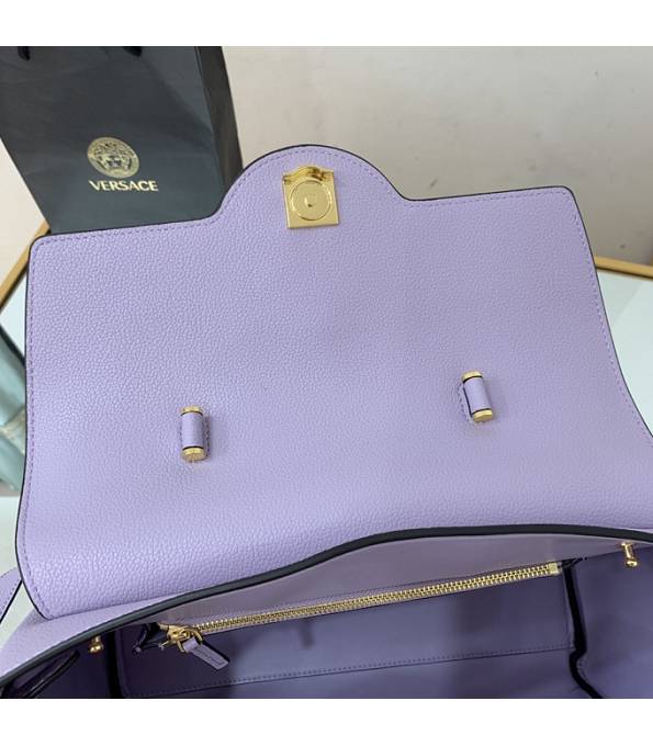 Versace Purple Original Leather La Medusa Large Handbag-5