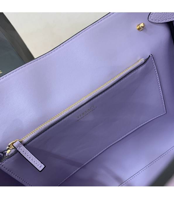 Versace Purple Original Leather La Medusa Large Handbag-7