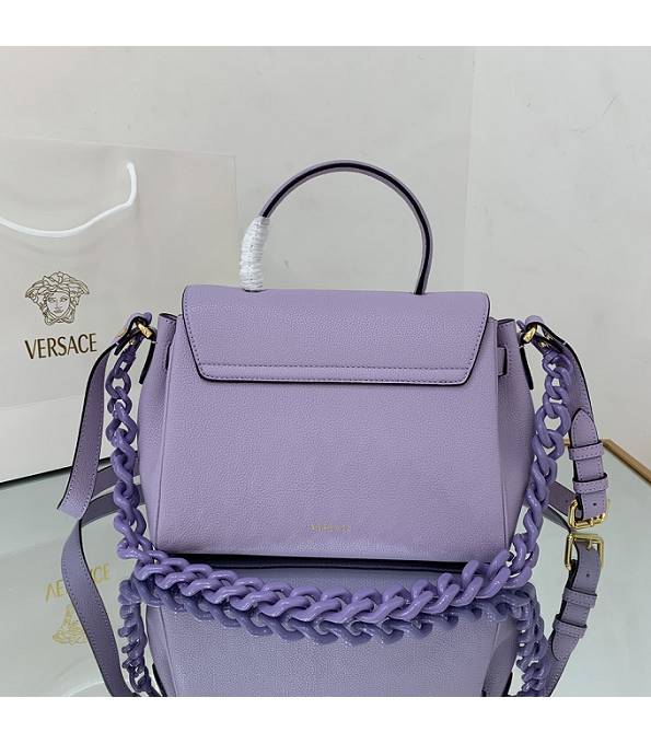 Versace Purple Original Leather La Medusa Medium Handbag-1