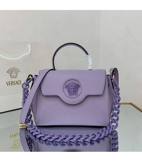 Versace Purple Original Leather La Medusa Medium Handbag-3