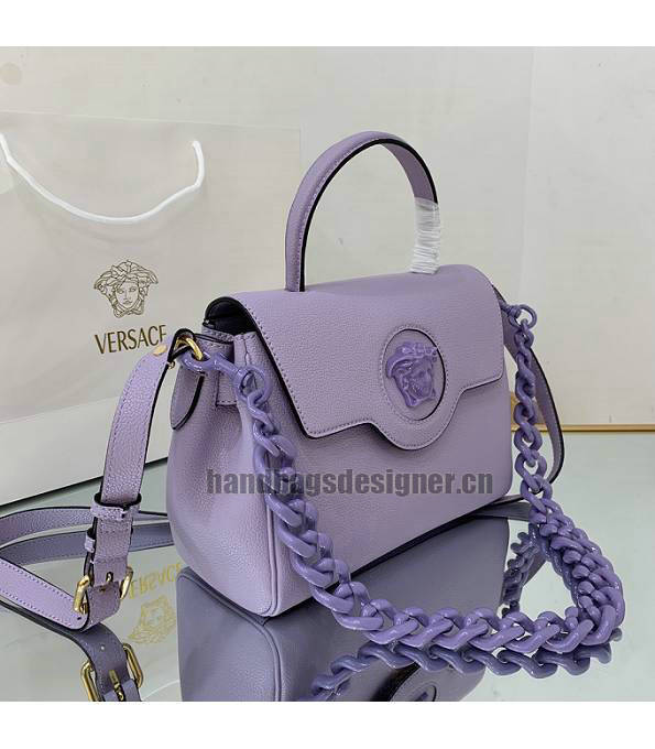 Versace Purple Original Leather La Medusa Medium Handbag-2