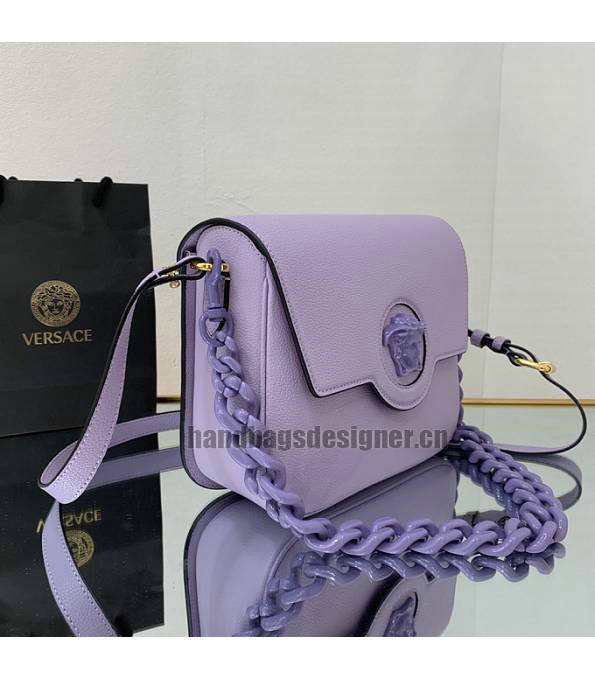Versace Purple Original Leather La Medusa Medium Shoulder Bag-2