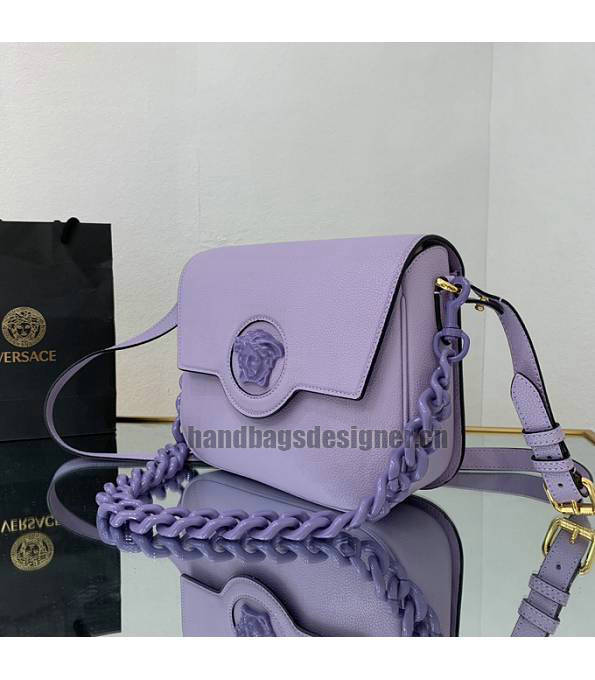Versace Purple Original Leather La Medusa Medium Shoulder Bag-3