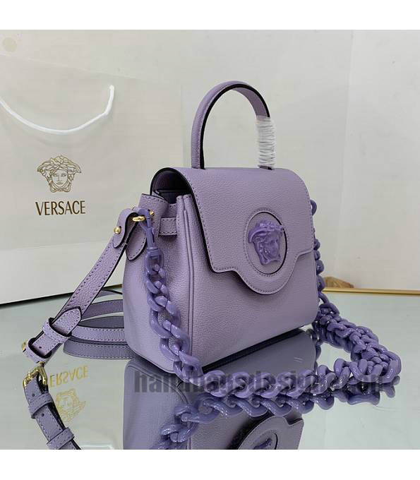 Versace Purple Original Leather La Medusa Small Handbag-2