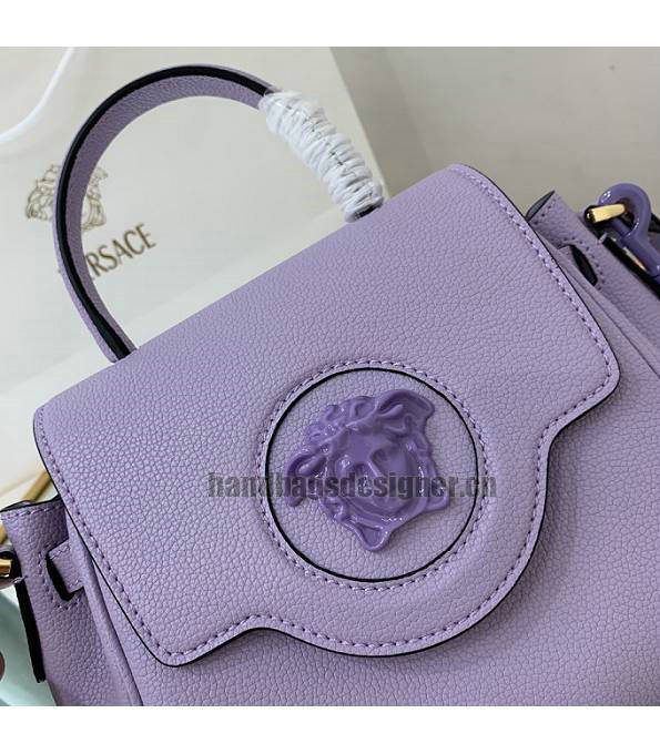 Versace Purple Original Leather La Medusa Small Handbag-3