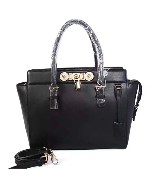 Versace The Newest Cow Leather Small Top Handle Bag 2850 Black
