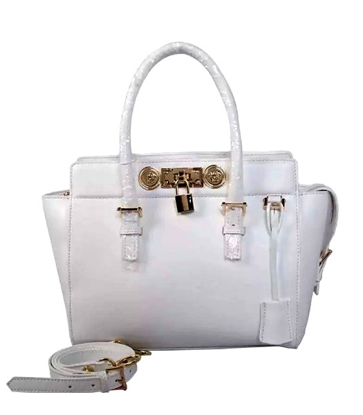 Versace The Newest Cow Leather Small Top Handle Bag 2850 White