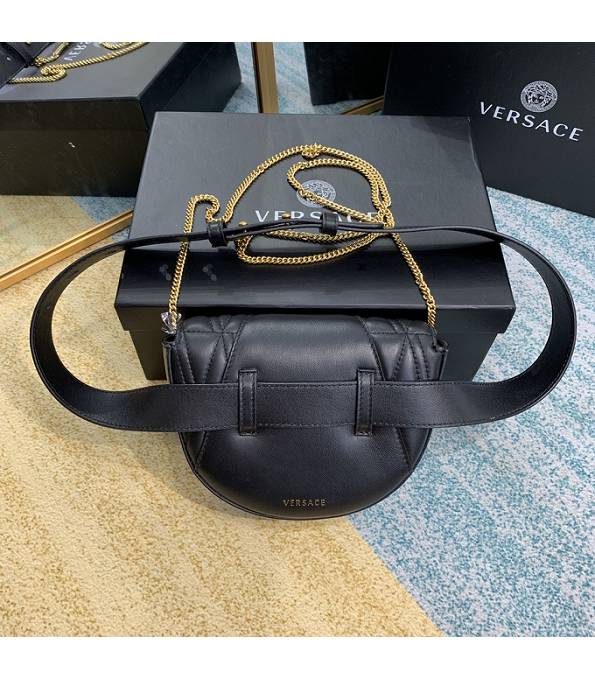 Versace Virtus Black Original Quilted Leather Golden Metal Belt Bag-1