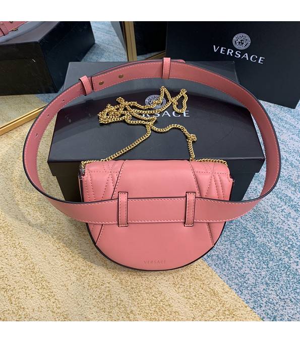 Versace Virtus Pink Original Quilted Leather Golden Metal Belt Bag-1