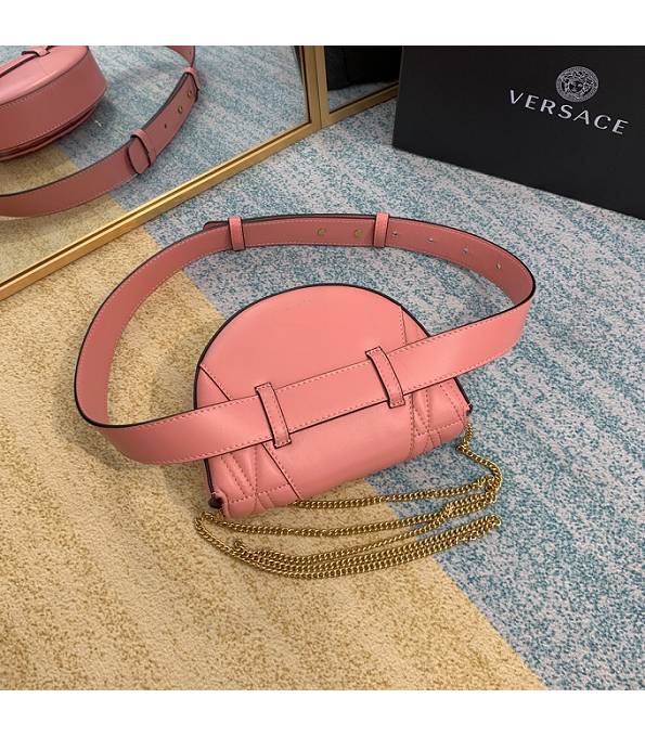 Versace Virtus Pink Original Quilted Leather Golden Metal Belt Bag-3
