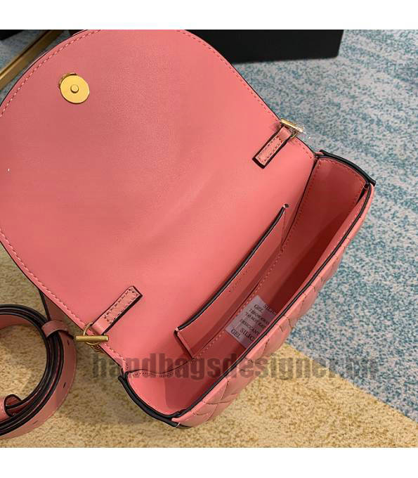 Versace Virtus Pink Original Quilted Leather Golden Metal Belt Bag-7