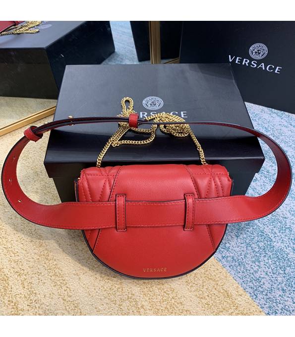 Versace Virtus Red Original Quilted Leather Golden Metal Belt Bag-1