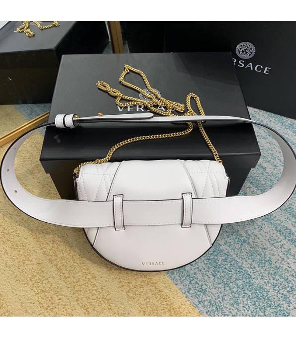 Versace Virtus White Original Quilted Leather Golden Metal Belt Bag-1