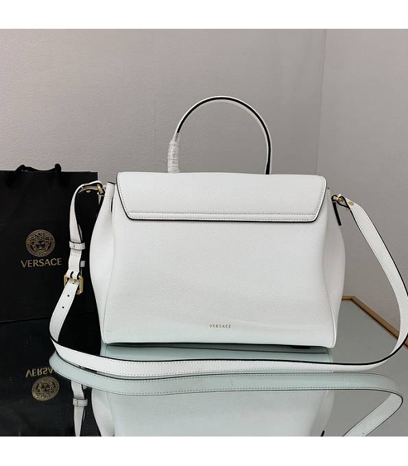 Versace White Original Leather La Medusa Large Handbag-1