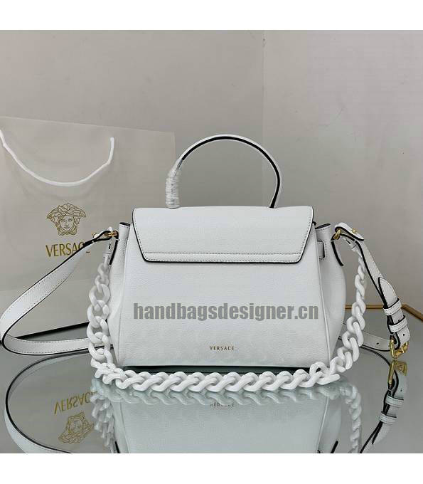 Versace White Original Leather La Medusa Medium Handbag-2