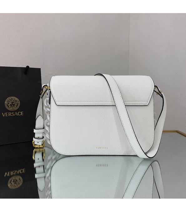 Versace White Original Leather La Medusa Medium Shoulder Bag-1
