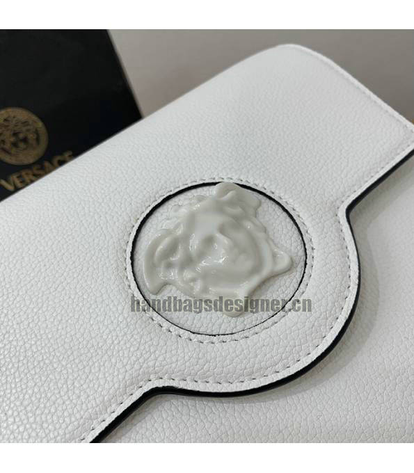 Versace White Original Leather La Medusa Medium Shoulder Bag-4