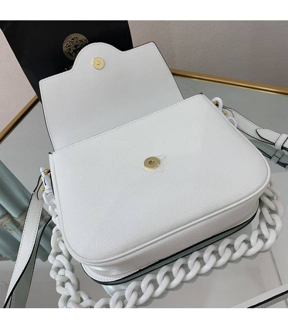 Versace White Original Leather La Medusa Medium Shoulder Bag-5