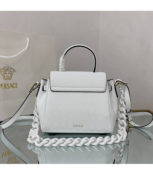 Versace White Original Leather La Medusa Small Handbag-1
