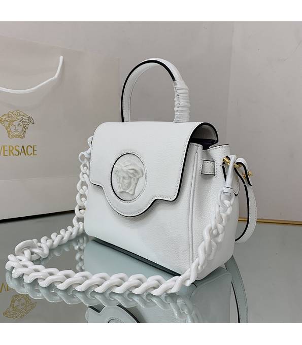 Versace White Original Leather La Medusa Small Handbag-3