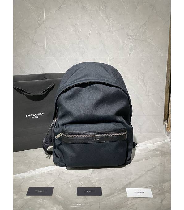 YSL Black Canvas With Original Calfskin Leather 30cm Backpack
