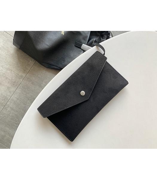 YSL Black Canvas With Original Leather Shopping Bag-1