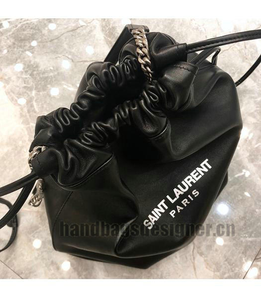 YSL Black Original Lambskin Bucket Bag-5