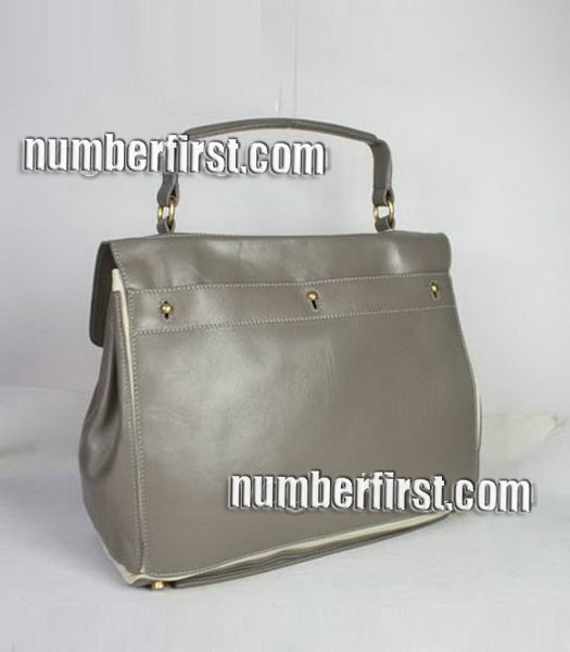 YSL Grey Leather Tote Bag -1