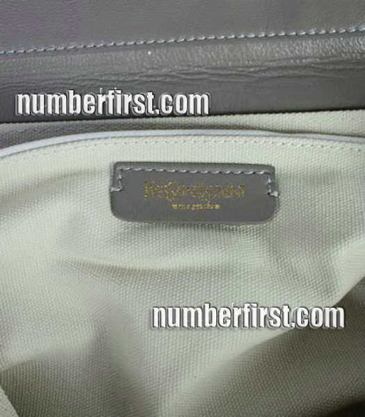 YSL Grey Leather Tote Bag -4