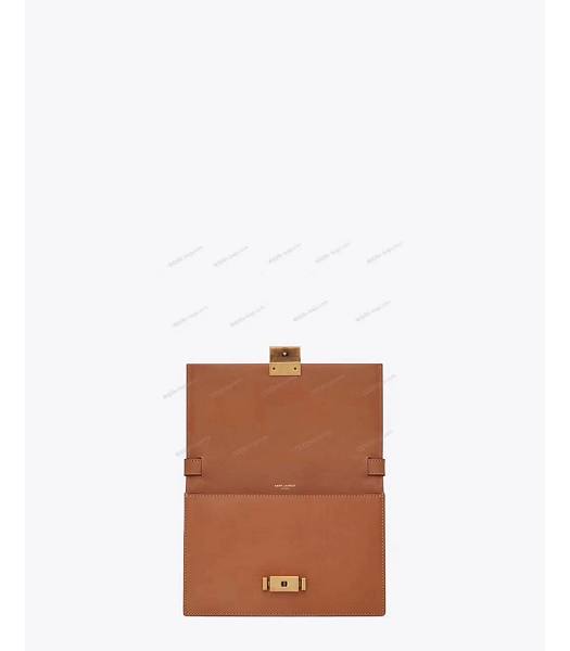 YSL Hight School Bellechasse Apricot Calfskin Leather Golden Buckle 24cm Shoulder Bag-2