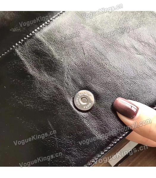 YSL Kate Black Matelasse Oil Wax Leather Tassel 19cm Silver Chains Bag-5