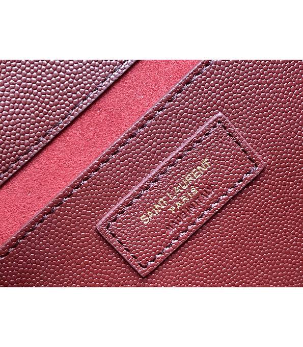 YSL Kate Wine Red Original Caviar Veins Leather Golden Chain 24cm Flap Bag-8