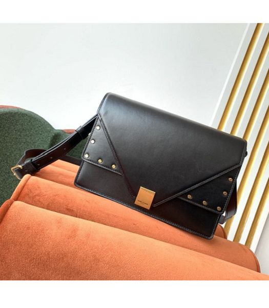 YSL Margaux Black Original Smooth Leather Shoulder Bag