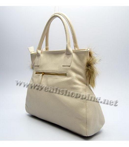 YSL New Tote Handbag Offwhite Leather-2