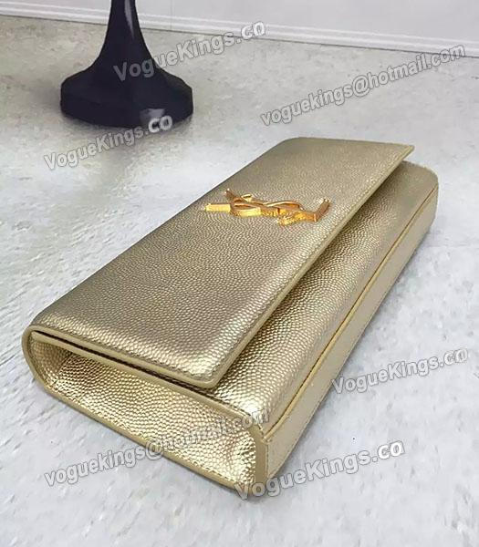 YSL Original Calfskin Caviar Leather 28cm Clutch Gold-2