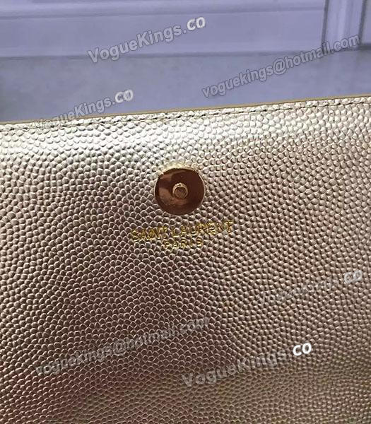 YSL Original Calfskin Caviar Leather 28cm Clutch Gold-5