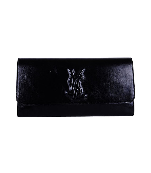 Yves Saint Laurent Belle De Jour Black Oil Leather Clutch