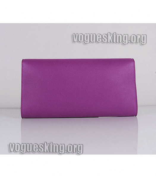 Yves Saint Laurent Belle De Jour Purple Lambskin Leather Clutch-2