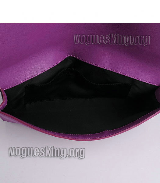 Yves Saint Laurent Belle De Jour Purple Lambskin Leather Clutch-6