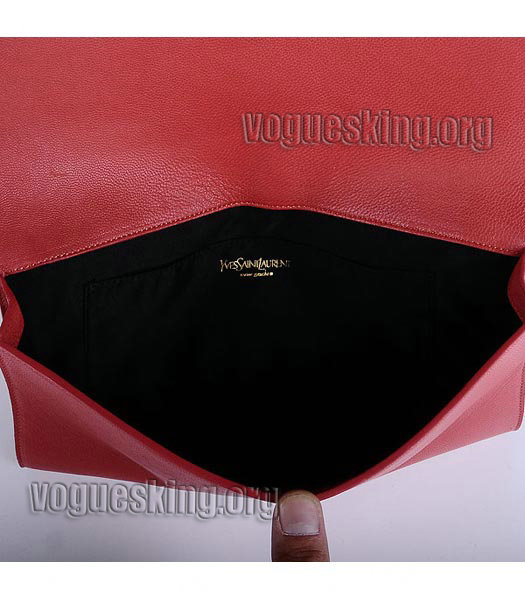 Yves Saint Laurent Belle De Jour Red Lambskin Leather Clutch-6