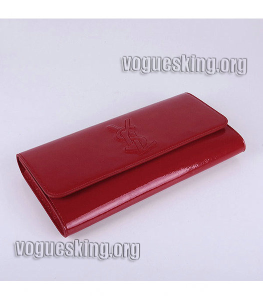 Yves Saint Laurent Belle De Jour Red Patent Leather Clutch-3