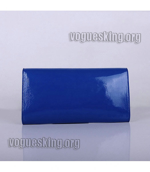 Yves Saint Laurent Belle De Jour Sapphire Blue Patent Leather Clutch-2